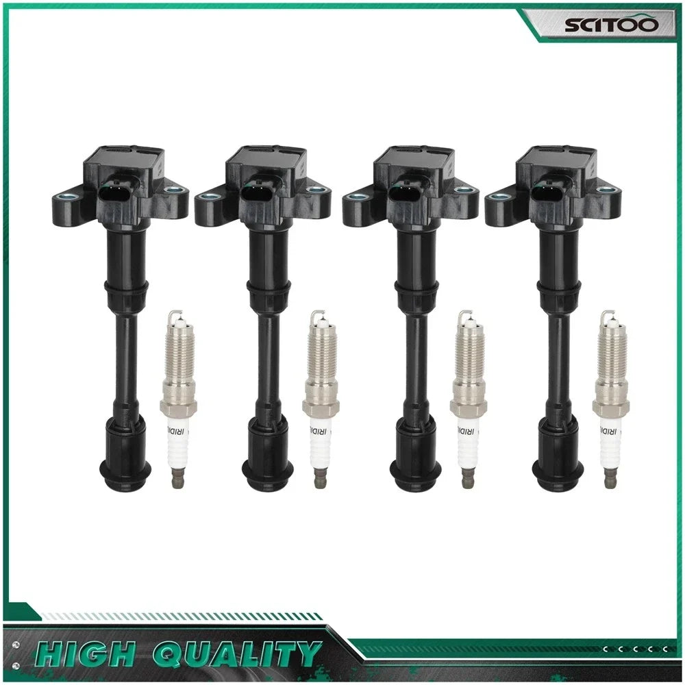 4 Ignition Coils and Spark Plugs for Ford Fiesta & Fusion 2013-2019