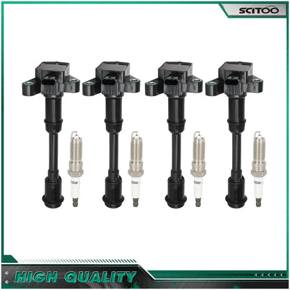 4 Ignition Coils and Spark Plugs for Ford Fiesta & Fusion 2013-2019