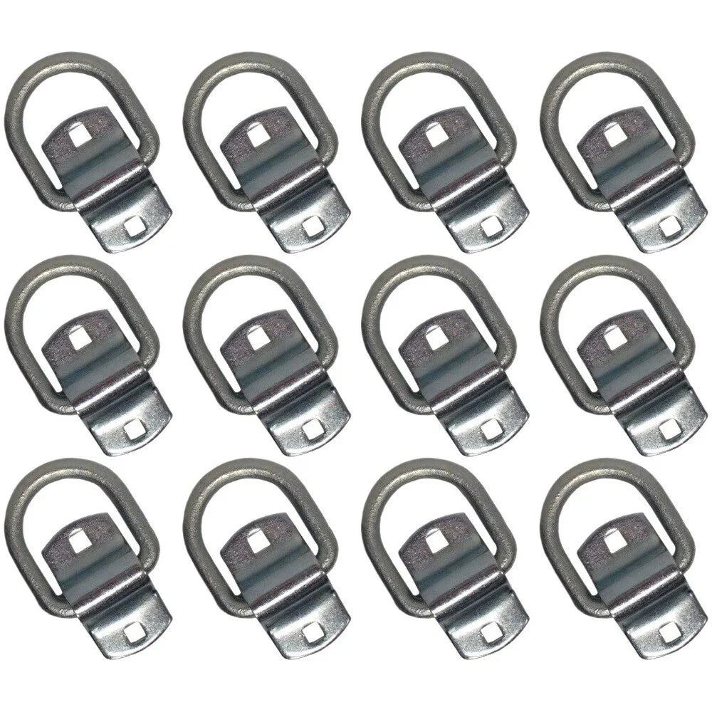 12x 1/2" Bolt On D-Ring Strap for Flatbed Truck Trailer Tie Down