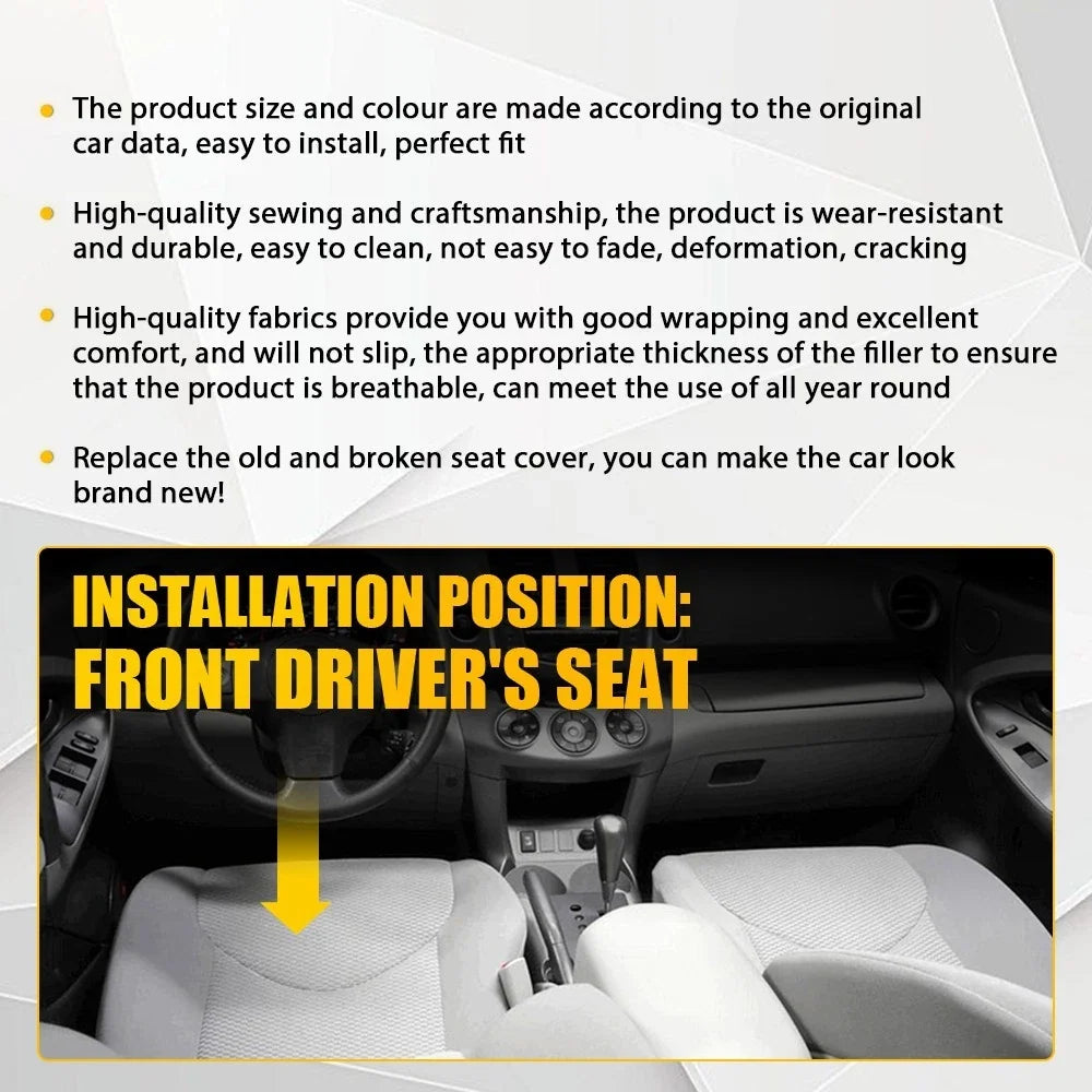 Leather Bottom Seat Cover for Toyota RAV4 (2006–2012) Gray Perforated EPY