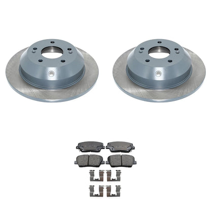 Ceramic Brake Pads & Rear Rotors Kit by Akebono for Santa Fe Sport 2013-2019