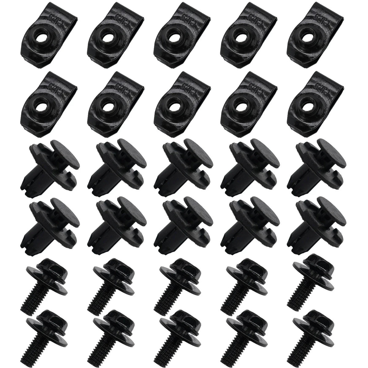 30X Clips for Nissan Qashqai (2007–2013) - Metal Bolt Fixed Nut Clamps