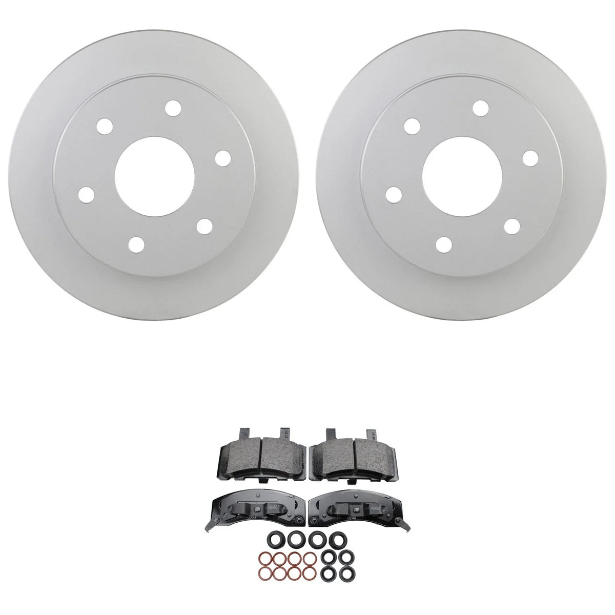 Set of 2 Bosch QuietCast Front Rotors & Akebono ProACT Pads for Blazer
