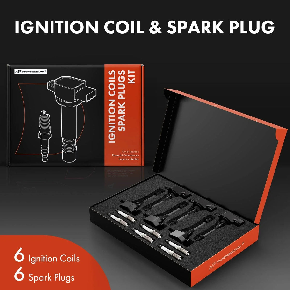 6-Pack Ignition Coils and Spark Plugs for Nissan Altima Frontier