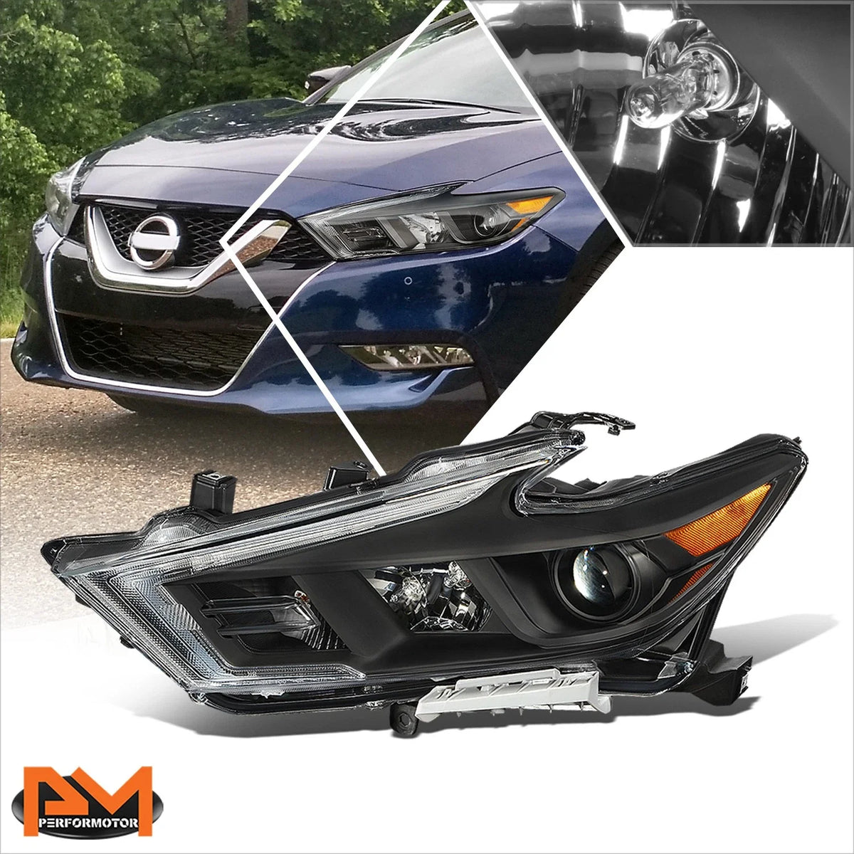 Projector Headlight with Amber LED DRL for Nissan Maxima 2016-2018