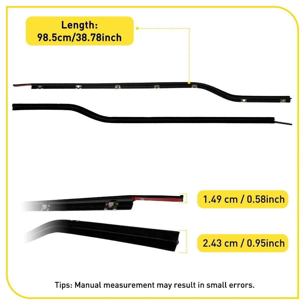 Weatherstrip Door Belt Outer LH+RH for Chevy Tracker/Suzuki Sidekick (1989–1998)