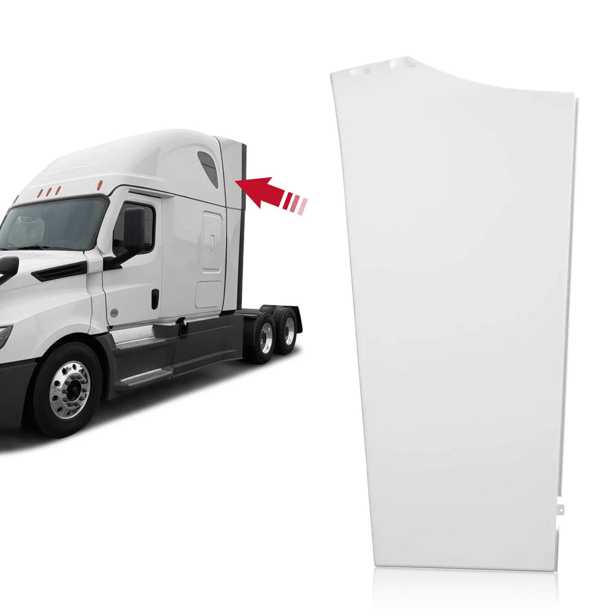 Left Upper Behind Cab Fairing Extension for Freightliner Cascadia (2008–2020)