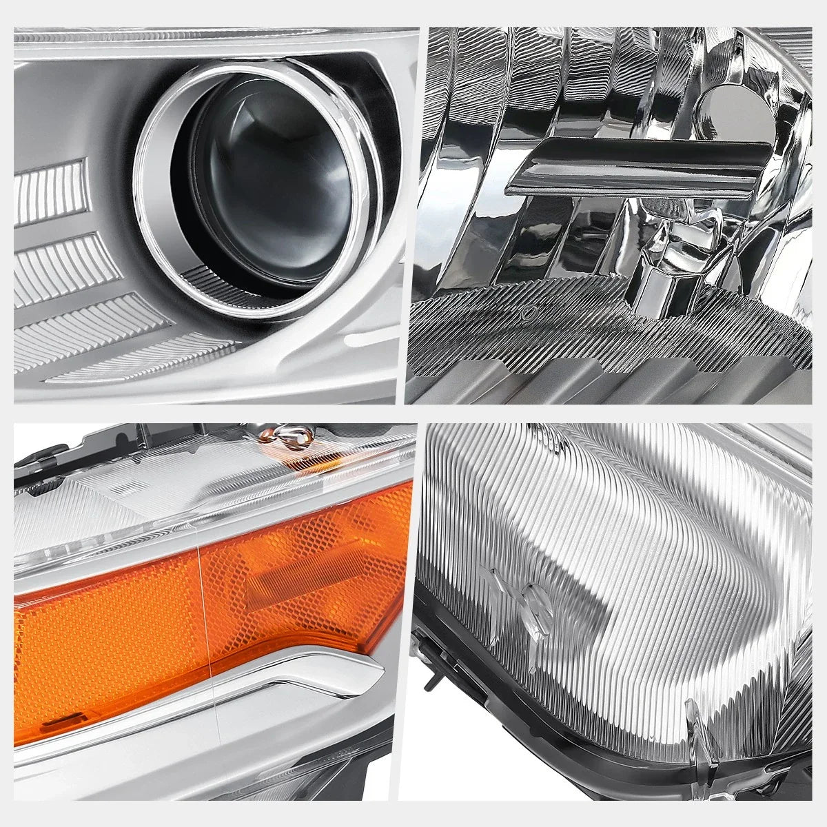 Projector Headlight Lamp Left for Acura TL 2009-2011 Chrome/Amber