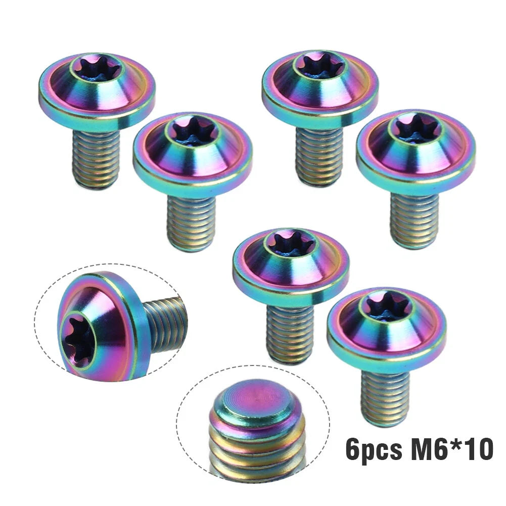 Set of 6 M6x10mm Alloy Screws with Torx Head for Motorcycle