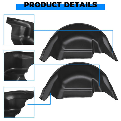 Set of 2 Rear Wheel Well Inner Mud Flap Splash Guards for Ford F150 (2015–2020)