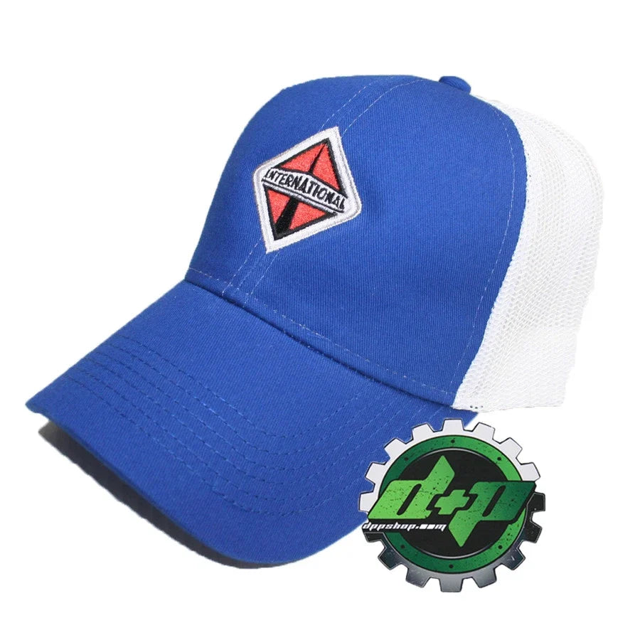 Blue and White Mesh Hat - Diesel Gear for International Truck