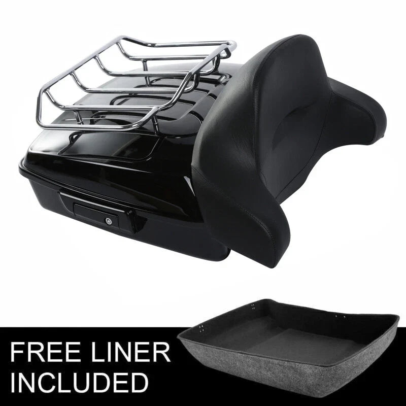 Trunk Backrest Chopped Black for Harley Road King Touring 2014-2026