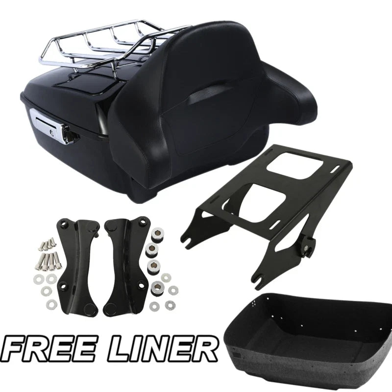 Trunk Backrest Pad Mount Rack for Harley Touring Street Glide 2014-2023