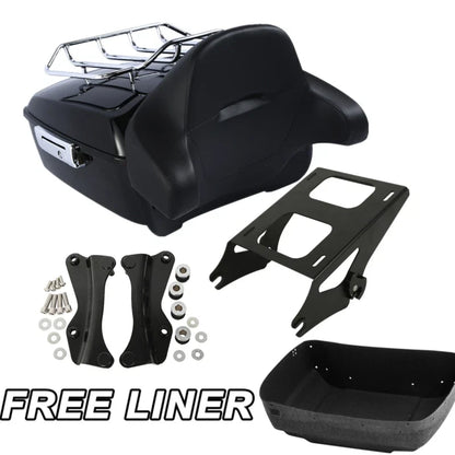 Trunk Backrest Pad Mount Rack for Harley Touring Street Glide 2014-2023