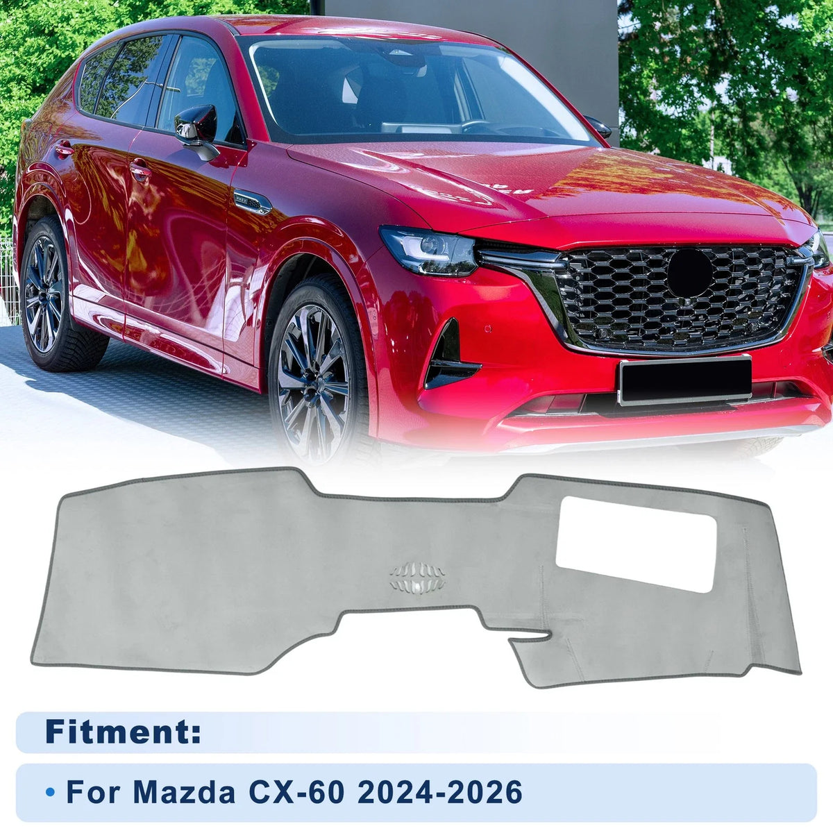 Dash Cover for Mazda CX-60 (2024–2026) HUD Flannel Gray