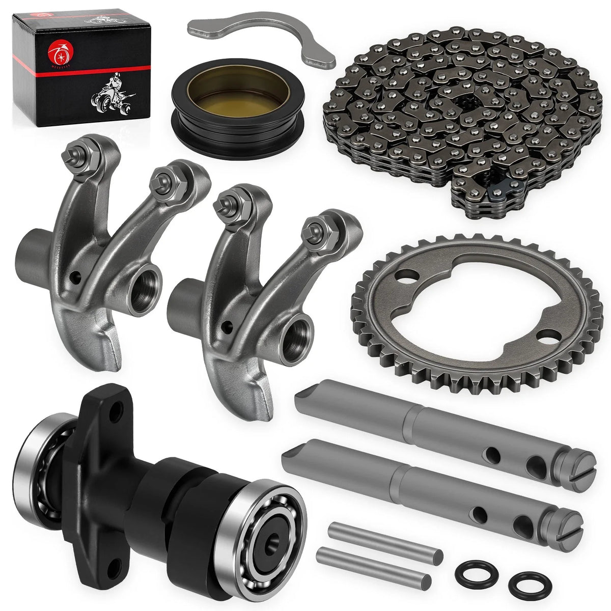 Camshaft Rocker Arm Kit with Chain Gear Sprocket for Honda TRX300EX 93-08