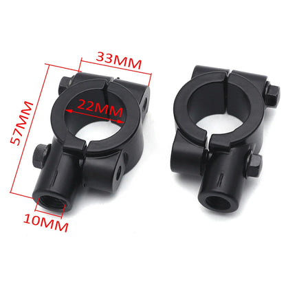 7/8" 22mm Motorcycle Handlebar Mirror Thread Mount Holder Clamp Adaptor