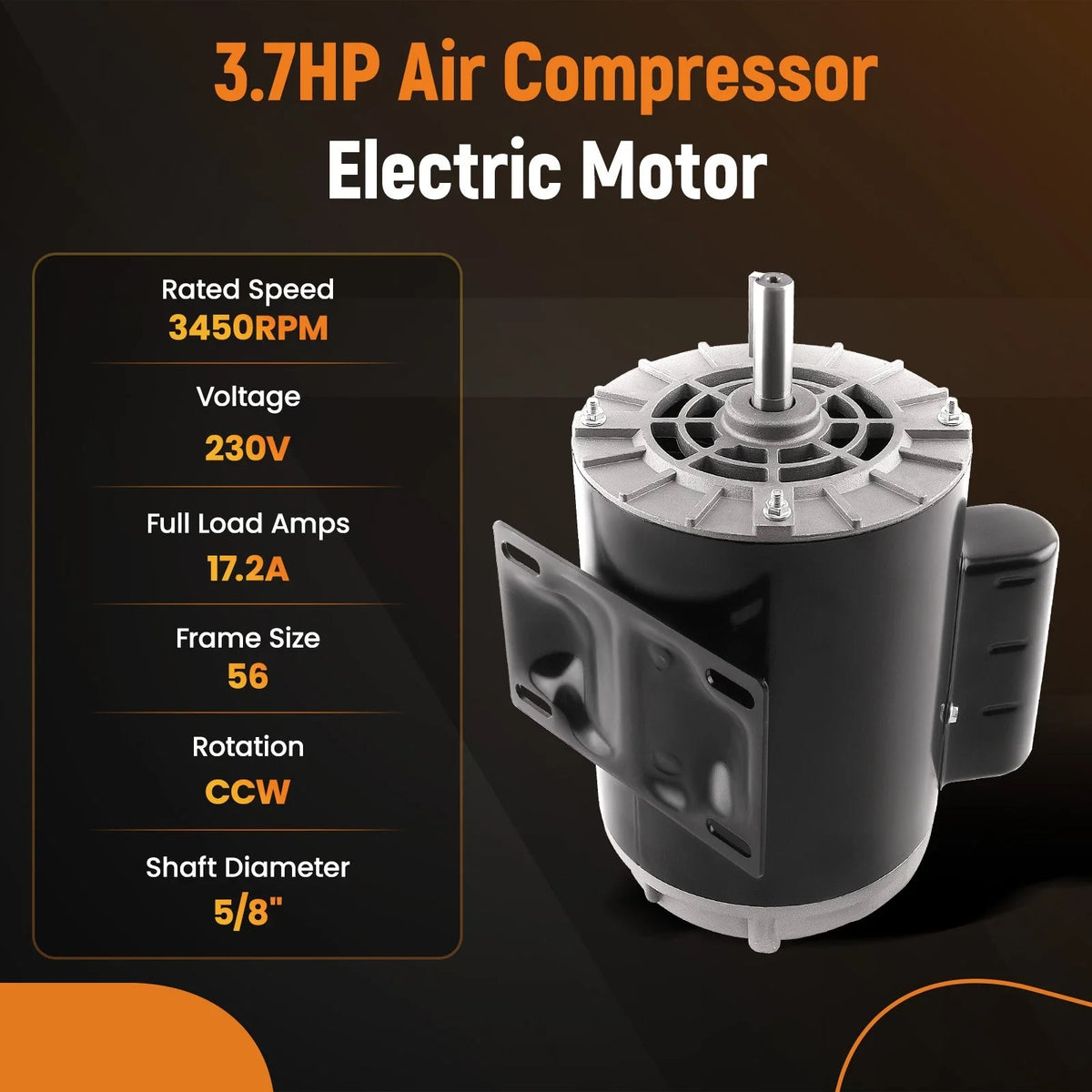 Air Compressor Electric Motor for Various Models (230V, 3.7HP)