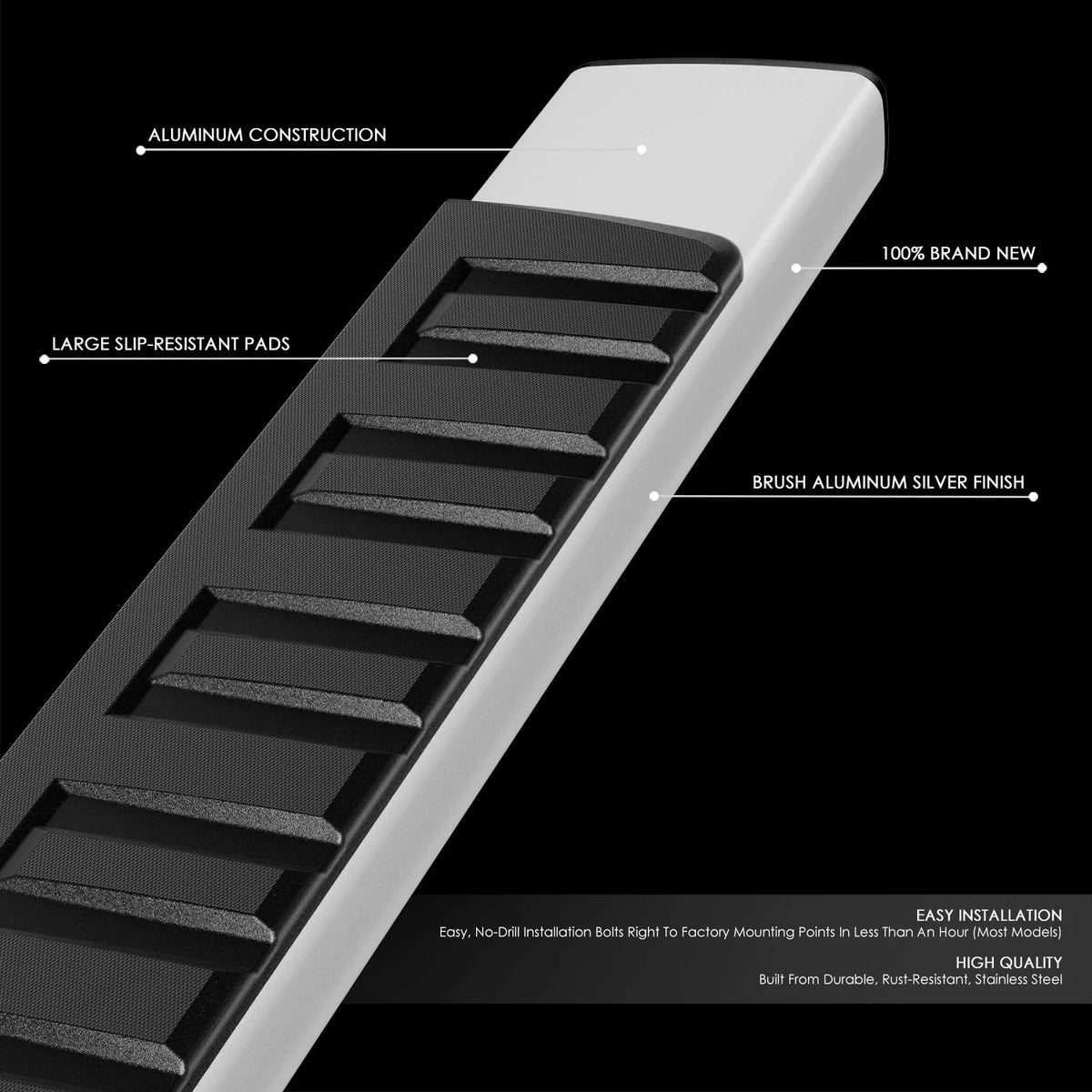 6" Nerf Bar Running Board Side Step for Chevy Silverado/GMC Sierra (2007–2019)