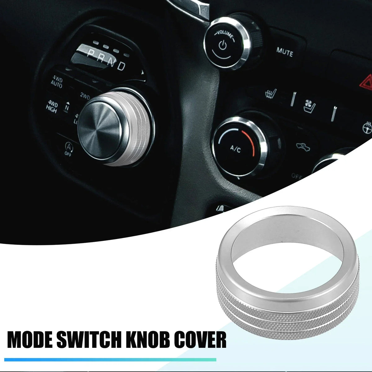 Gear Shift Knob Cover - Silver Tone for 1500 2500 3500 Dodge RAM (2018-2020)