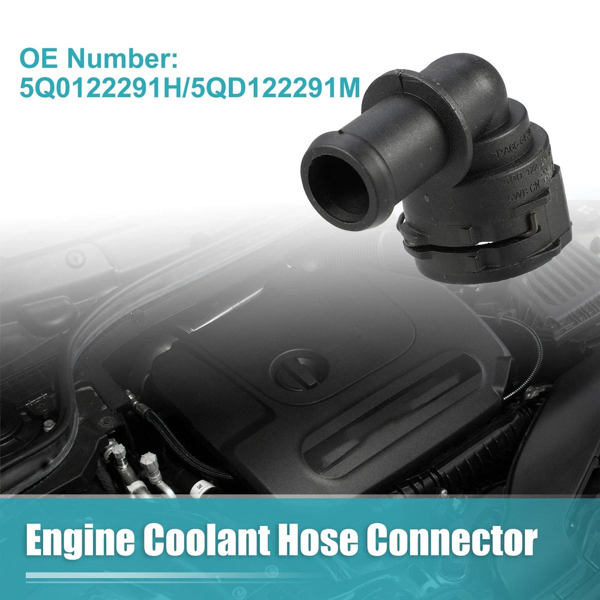 Engine Coolant Hose Connector No. 5Q0122291H/5QD122291M for VW Tiguan (2018–2022)