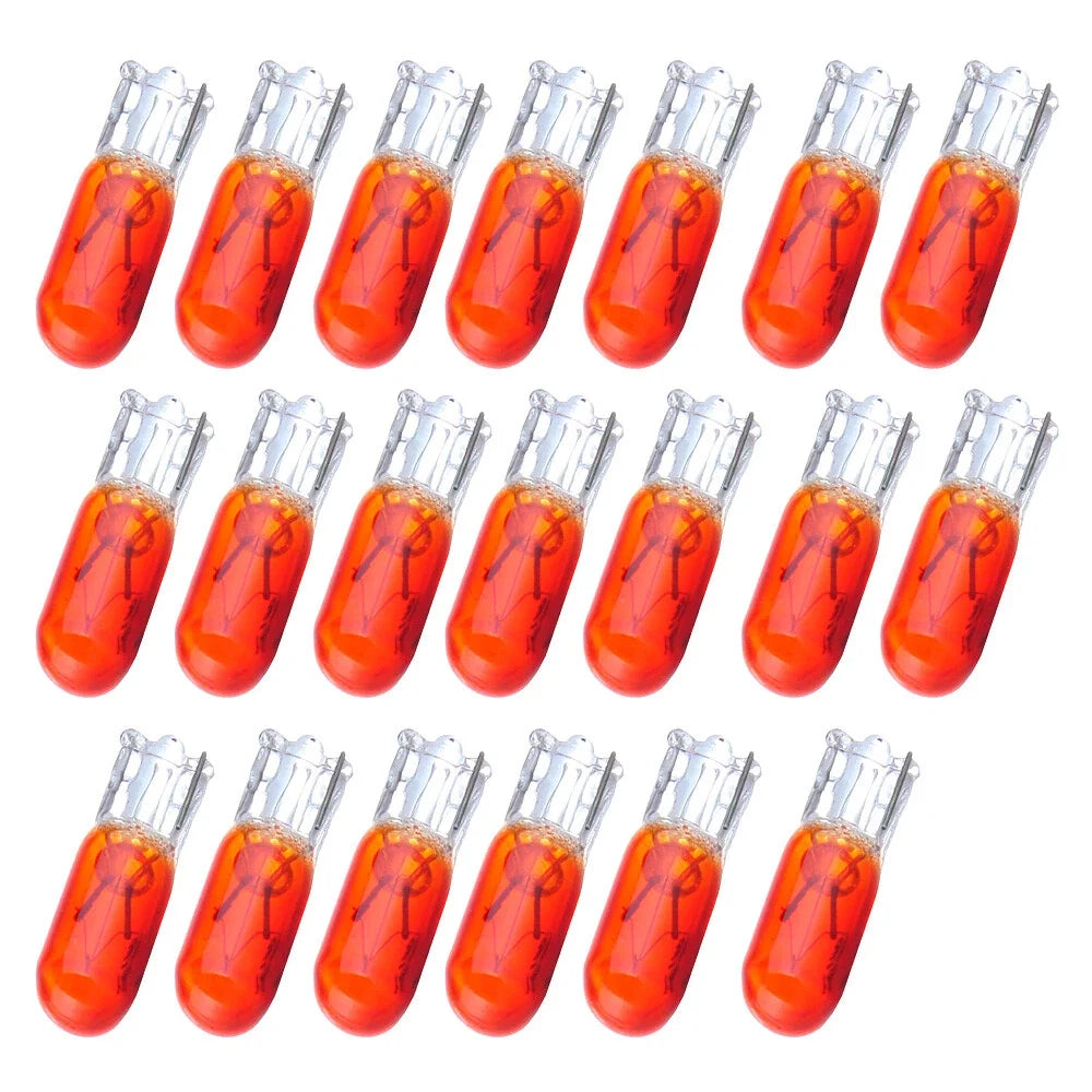 20Pcs T5 Dashboard Cluster Gauge Halogen Bulb Light for Universal Vehicles