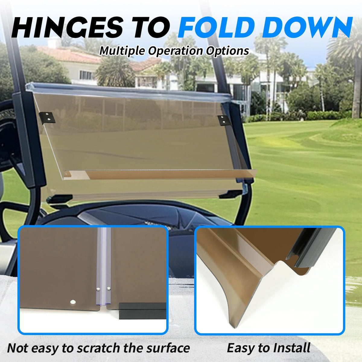 Folding Tinted Windshield for Yamaha Drive 2 (2017–Present)