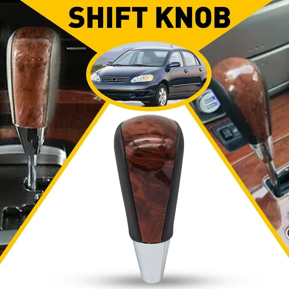 Walnut Wood Leather Shift Knob for Lexus LS430 (2001–2006), Scion iQ (2012–2015)