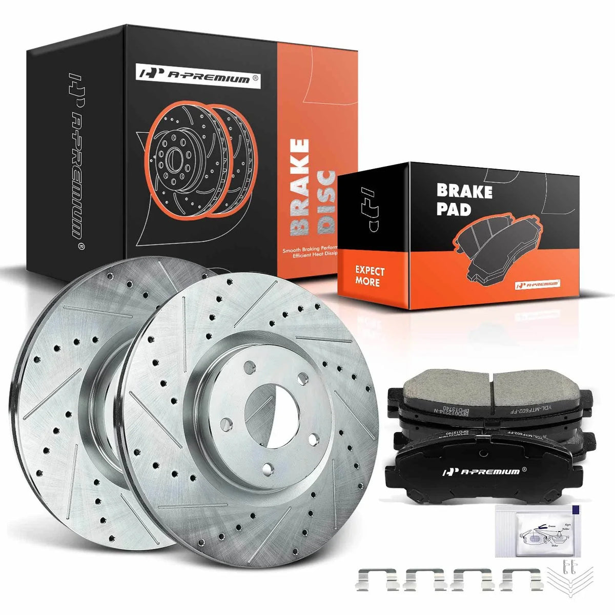 Front Drilled Brake Rotors & Ceramic Pads for Nissan Maxima (2009–2019)