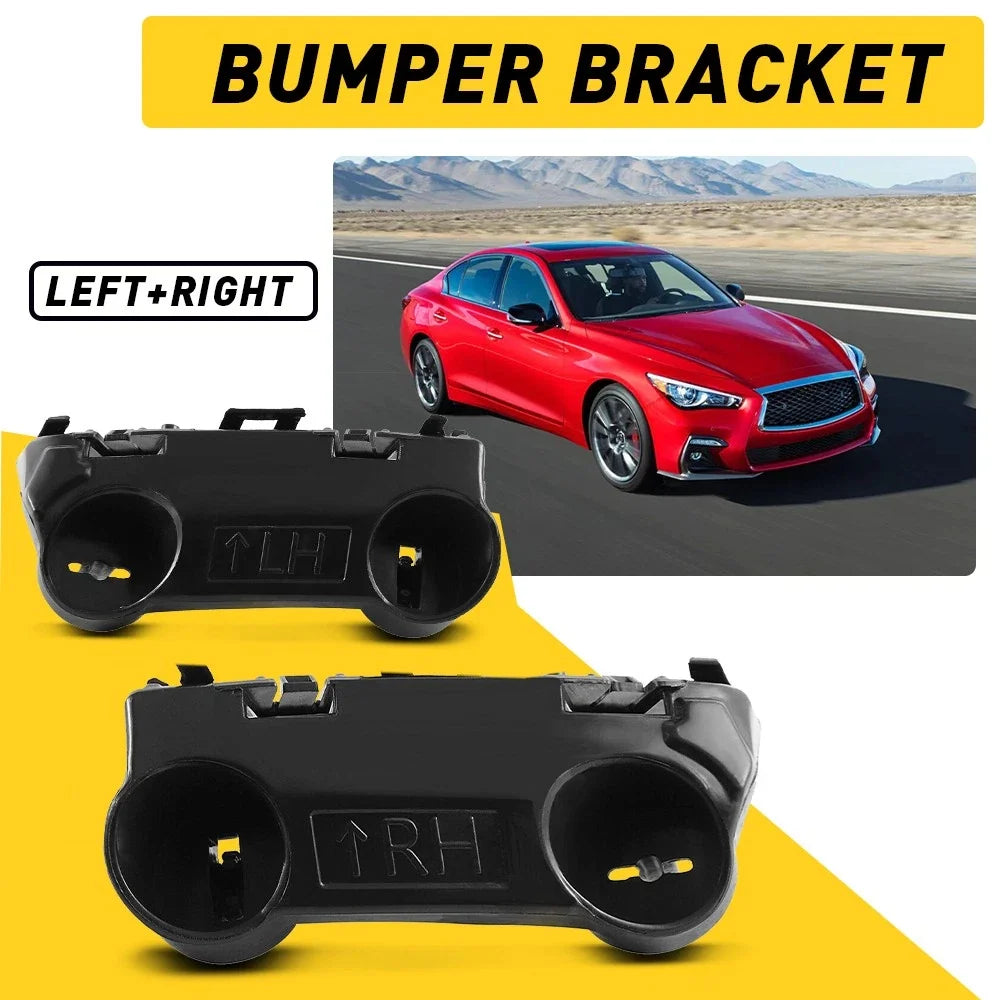 Pair Front Bumper Retainer Support Bracket for Infiniti Q50 (2014–2021)