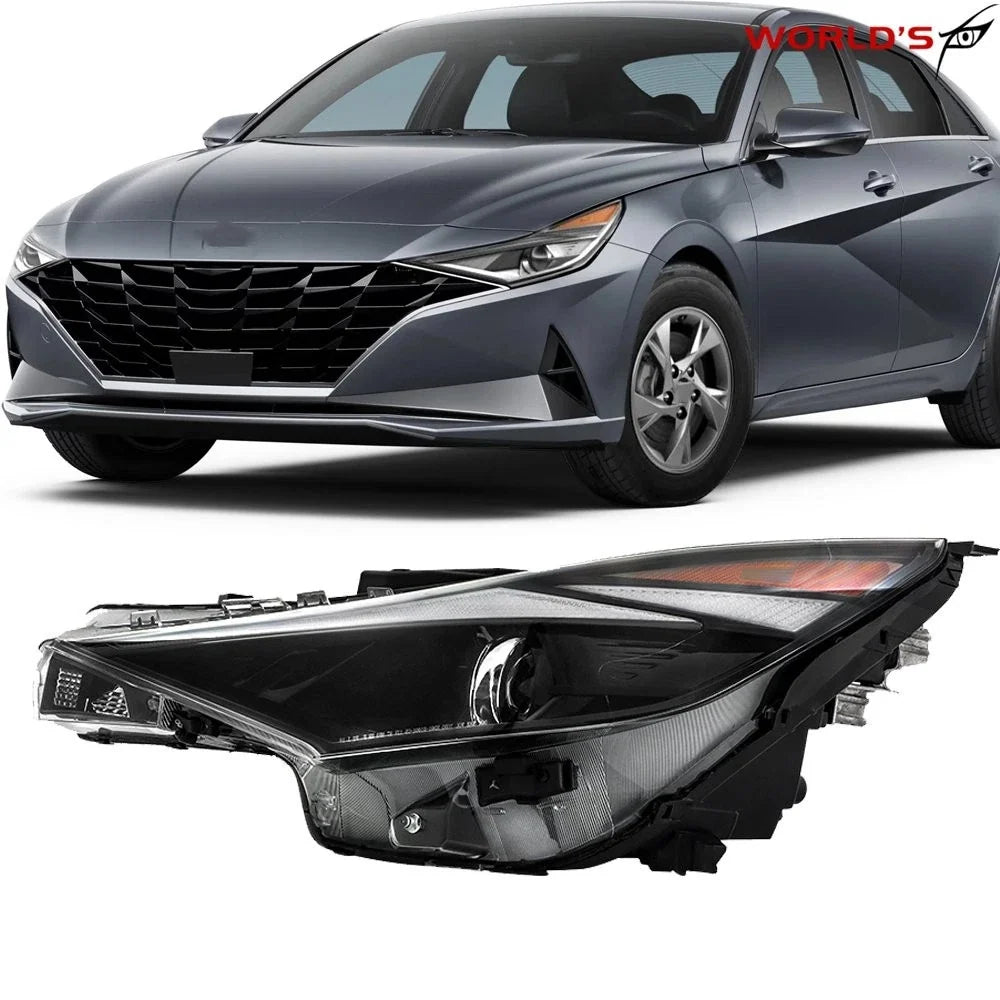 Left Headlight Assembly for Hyundai Elantra (2021–2022) Clear Halogen with LED DRL