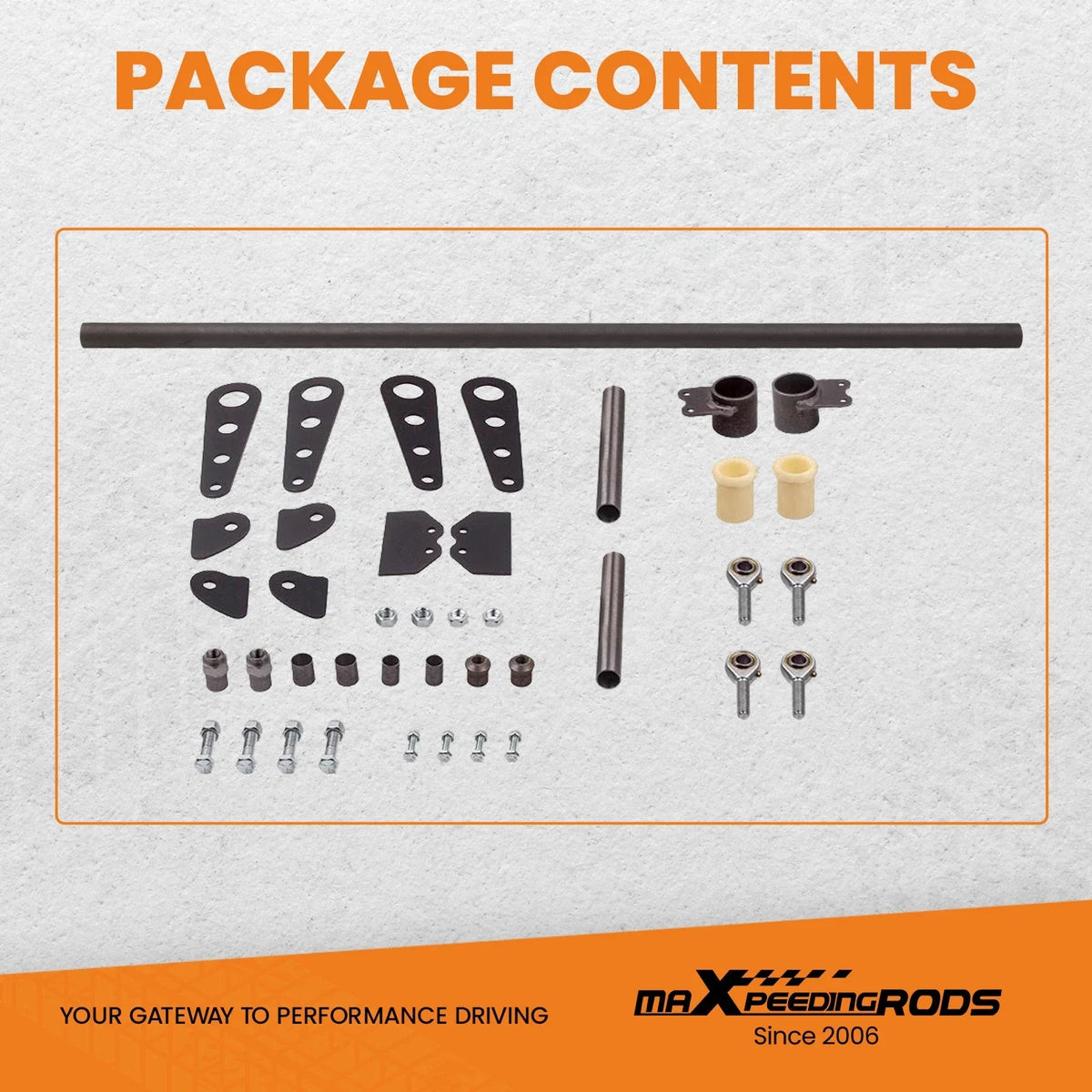 10.2" Arm Anti-Roll Bar Kit for Chromoly Frame Rail Width (36")