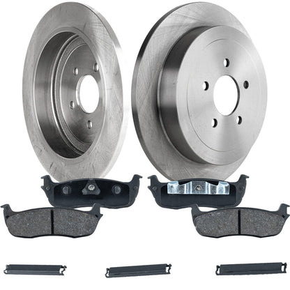 Disc Brake & Pad Set for Lincoln Town Car (2003-2011) Rear Semi-Metallic