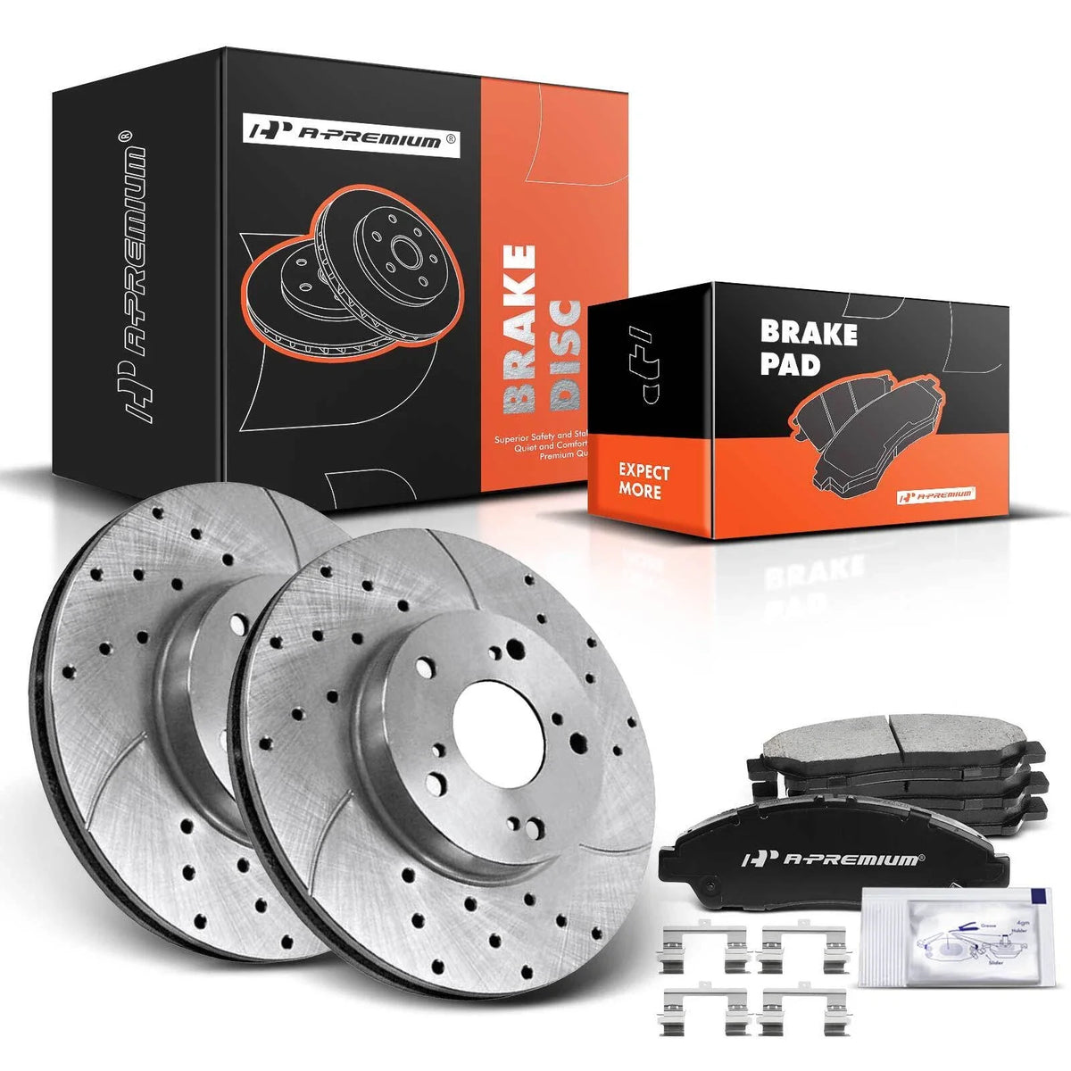 Front Drilled Brake Rotors & Ceramic Pads for Honda Pilot (2009–2015)