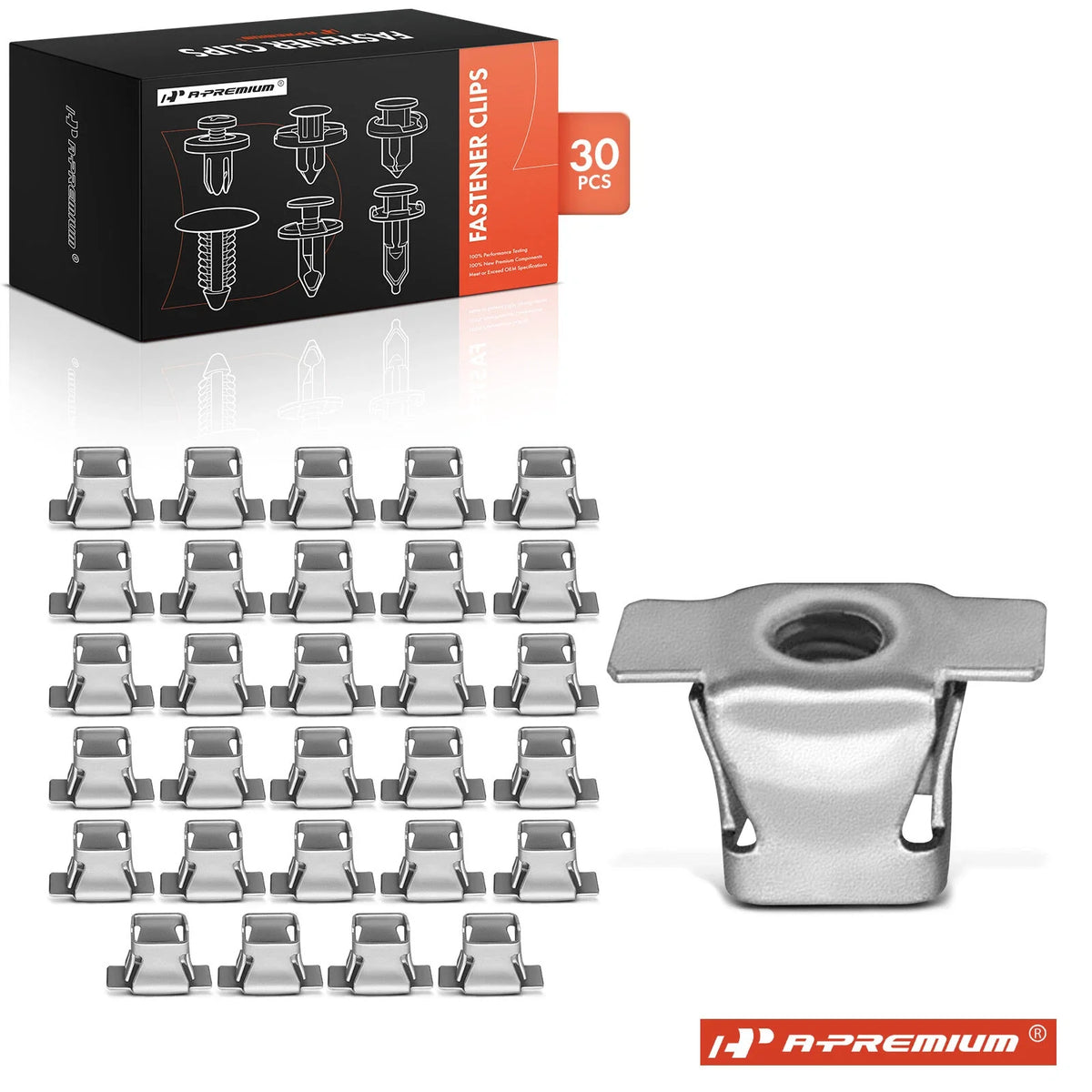 Set of 30 Metal Fender Bracket Retainer Clips for Chevy