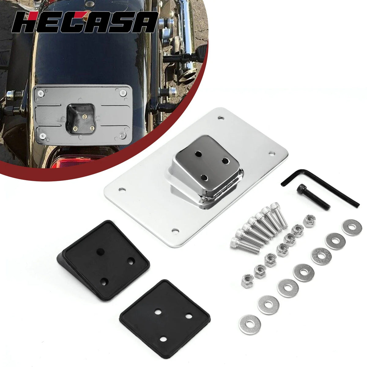 Mounting Bracket Frame for License Plate on Harley Sportster Dyna 2004-2023