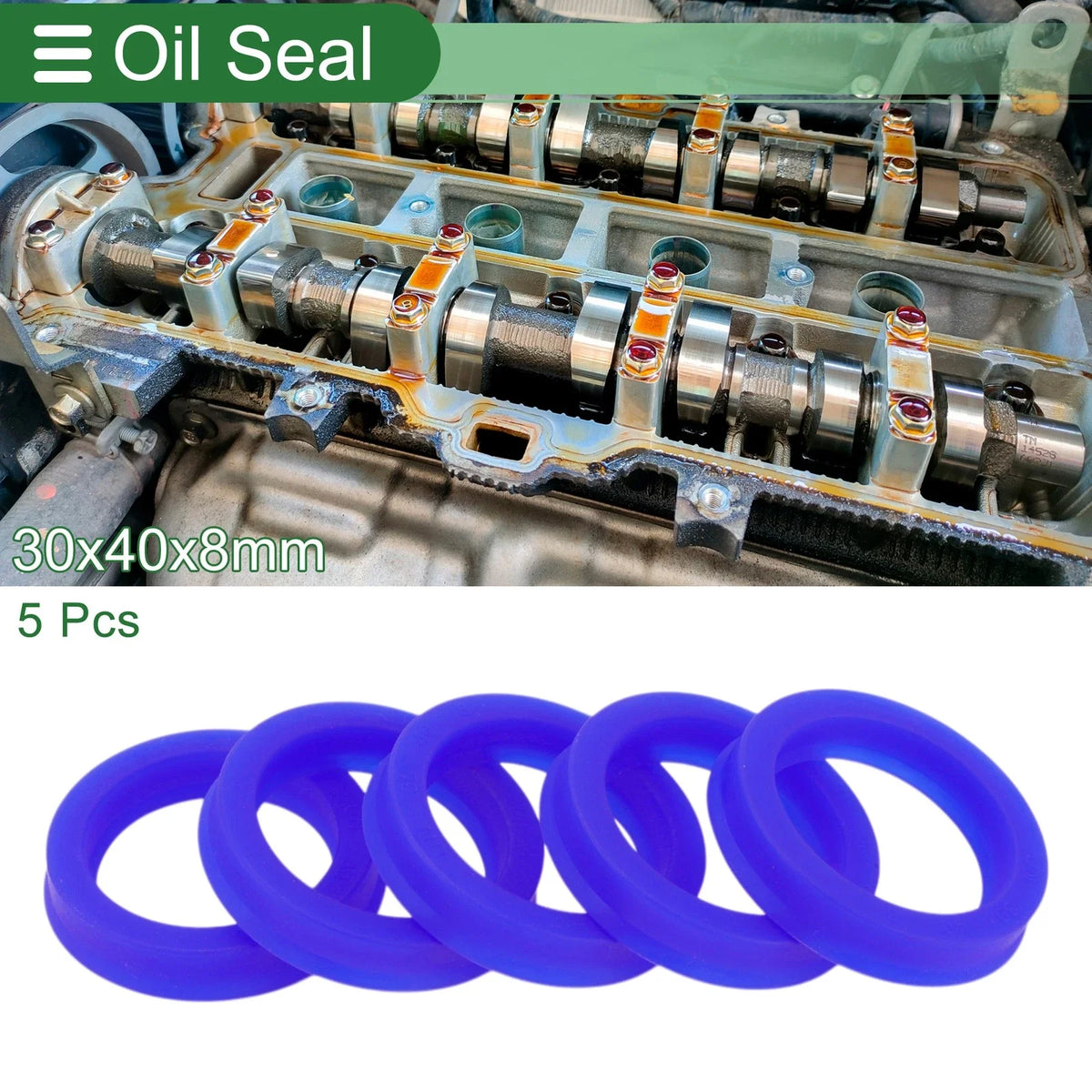 Set of 5 Oil Seal Rotary Shaft Seal 30x40x8mm TPU High Pressure