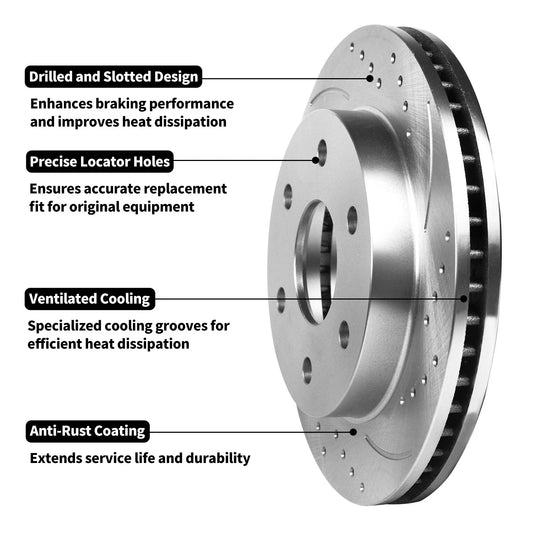 Set of 7 Lugs Rear Disc Brake Rotors & Pads for Ford F-150 (2004–2011)