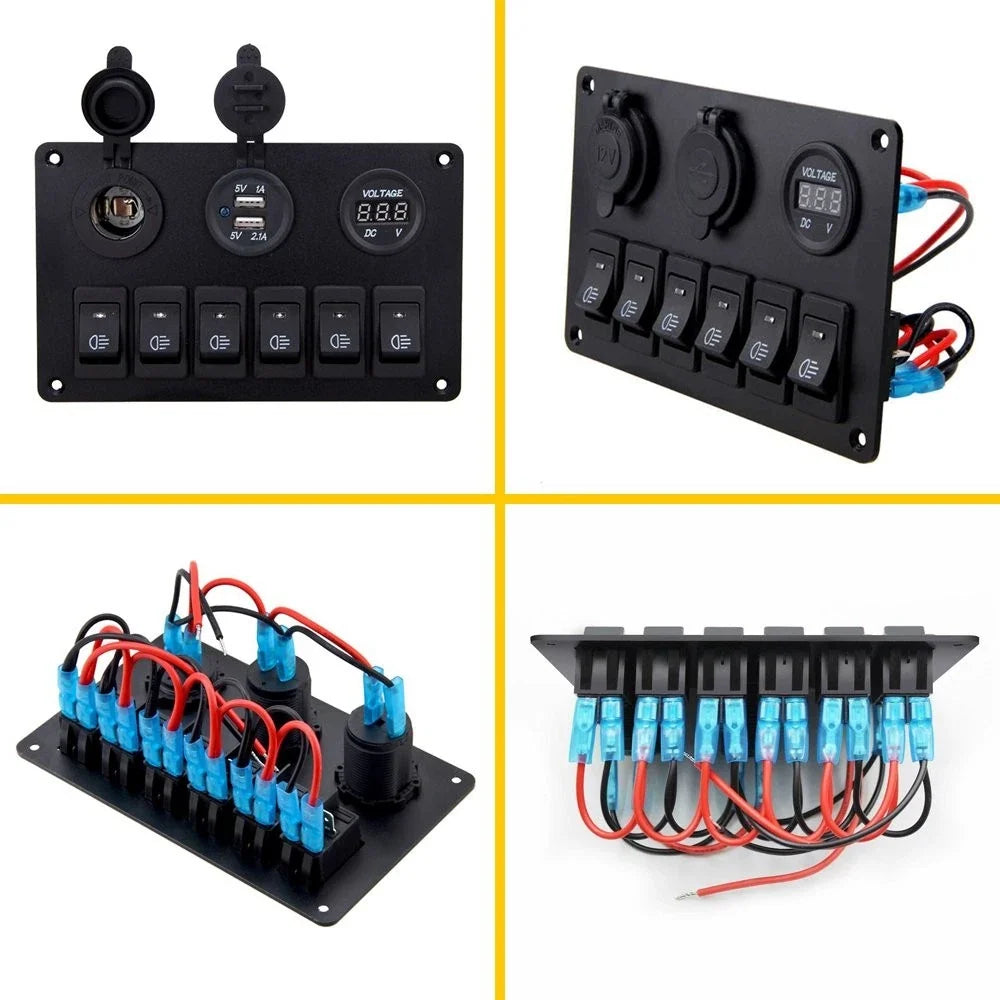 6 LED Circuit Breaker Rocker Panel for Marine Use