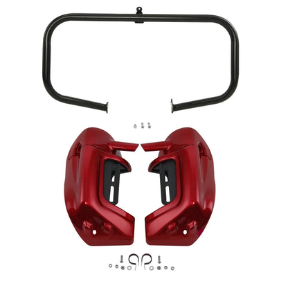 Lower Vented Fairings & Engine Guard Crash Bar for Harley Road Glide 2009-2013