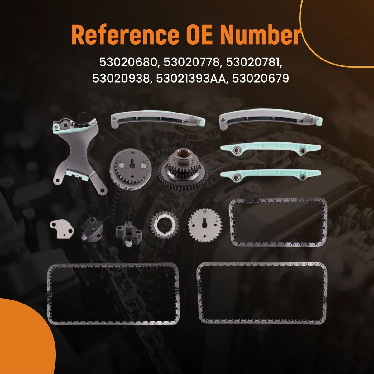 Timing Chain Kit for Dodge Ram 1500 4.7L Non-Flex (2003–2007) 53020778 53020680