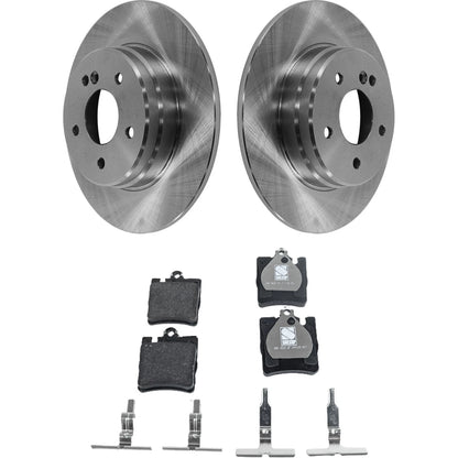 Rear Brake Disc Rotors and Pads Kit for MB Mercedes SLK CLK C E C350 (2004–2011)