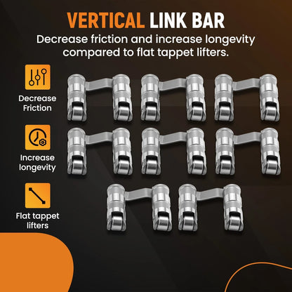 Set of 16 Hydraulic Roller Lifters for V8 Chevrolet Big Block BBC 396-454