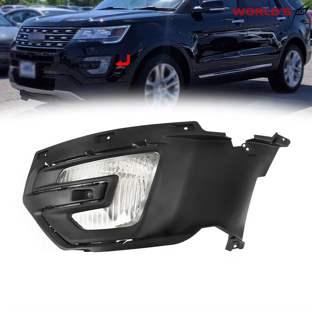 Front Bumper Halogen for Ford Explorer (2016–2017) with Bezel Left Fog Light