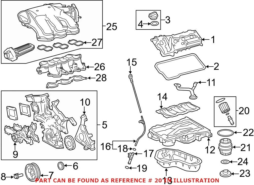 Engine Oil Filter Element with Drain Plug & Gaskets for Lexus