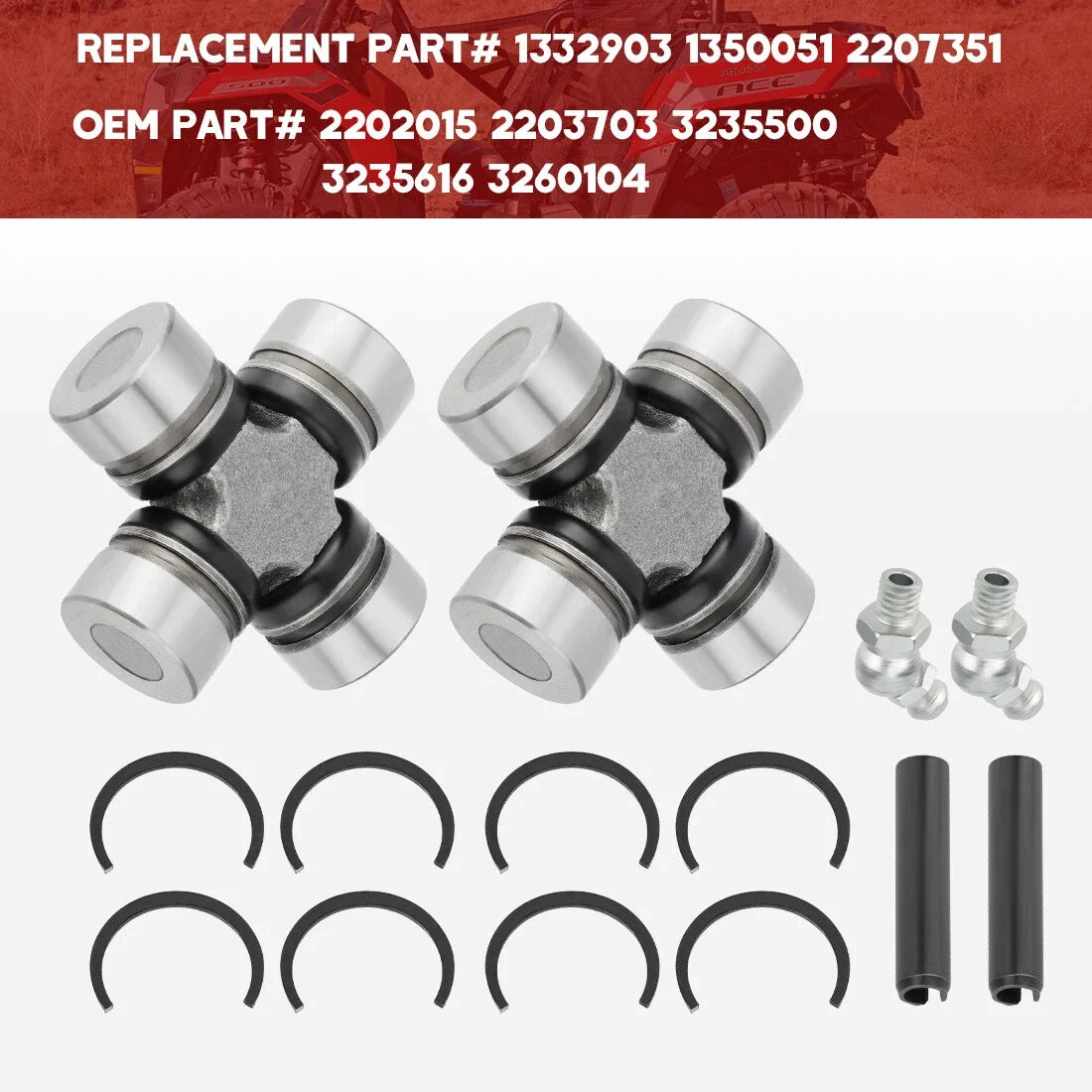 Front U-Joint Prop Shaft for Polaris Ranger 800 2006 to 2014
