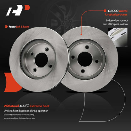 Front Brake Rotor and Ceramic Pad Kit for Nissan Versa 2012-2019