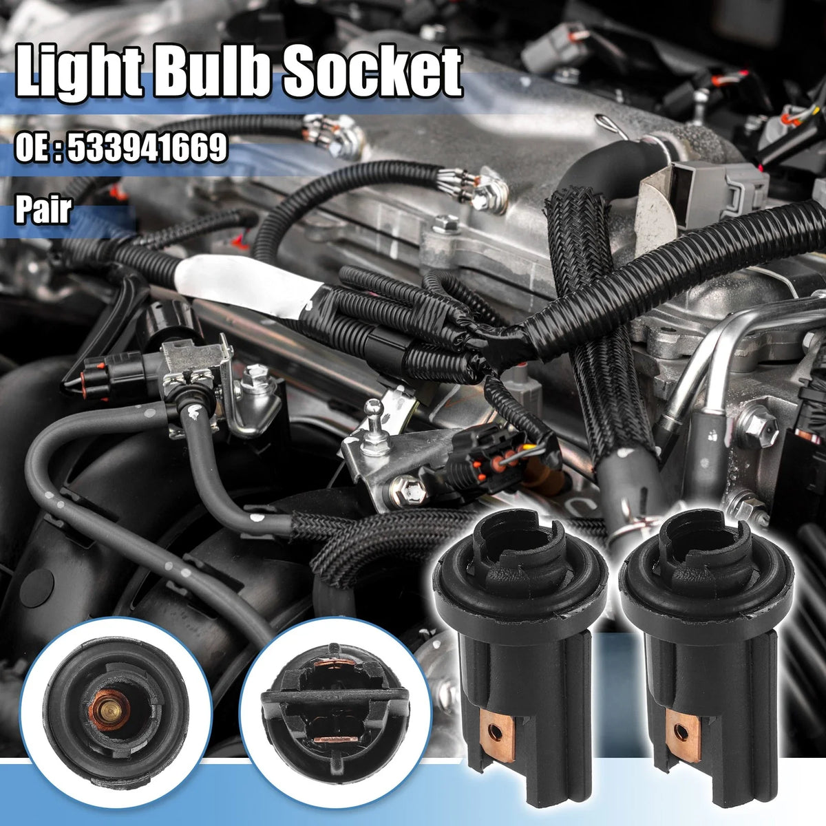 1 Pair Light Bulb Socket for Volkswagen Golf 