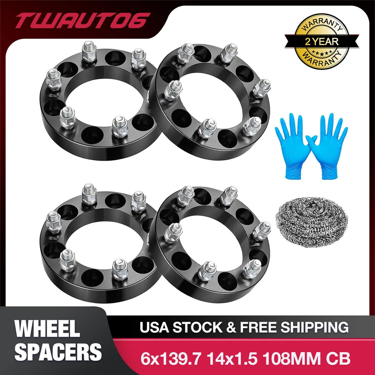 Wheel Spacer Set 1 Inch 6x5.5 for Chevy Silverado 1500, GMC Sierra