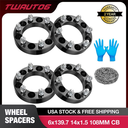 Wheel Spacer Set 1 Inch 6x5.5 for Chevy Silverado 1500, GMC Sierra